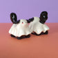Mini Ghost Puppy & Cat Ceramic Figurines