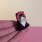Mini Strawberry Kitty Cat Ceramic Figurine