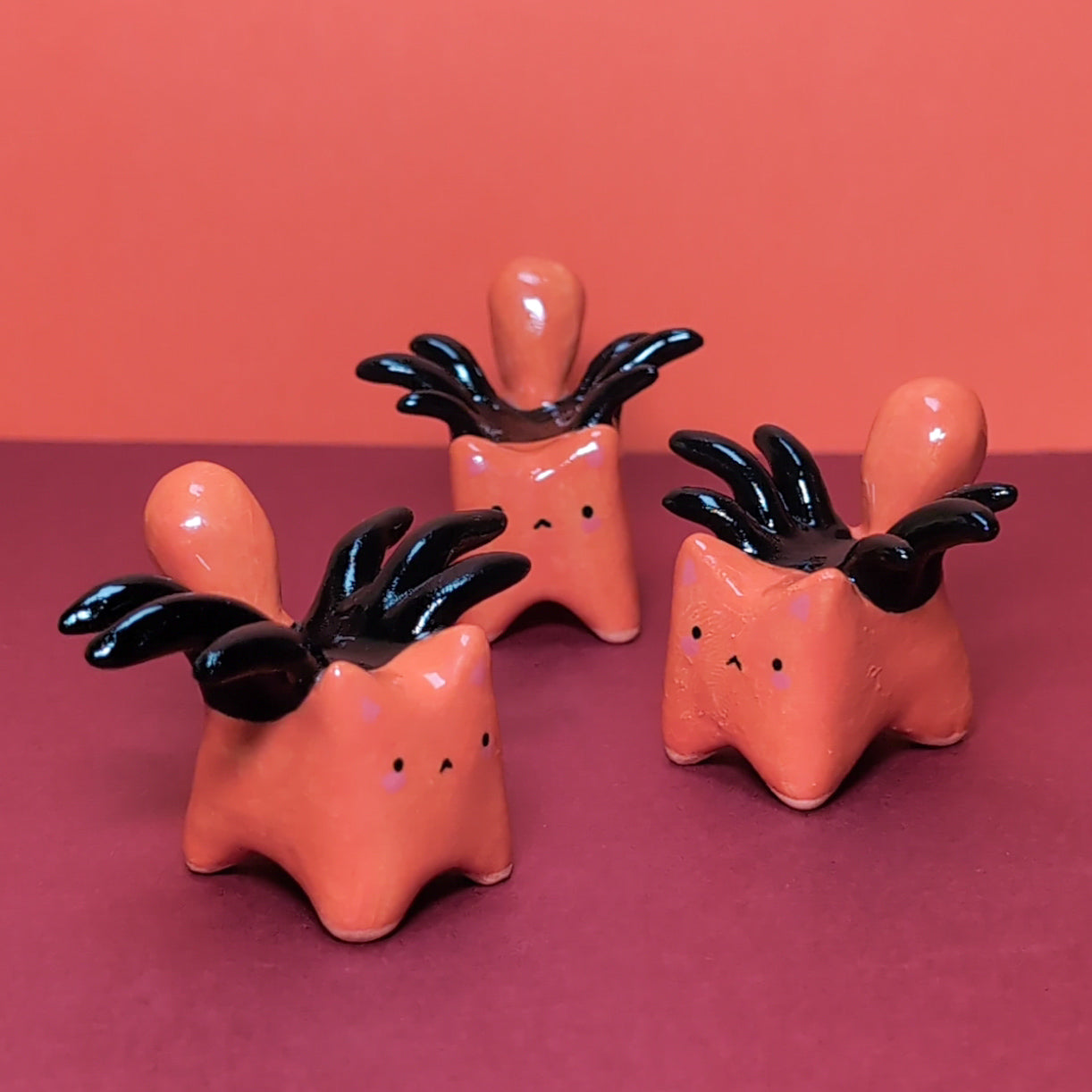 Mini Spider Puppy & Cat Ceramic Figurines