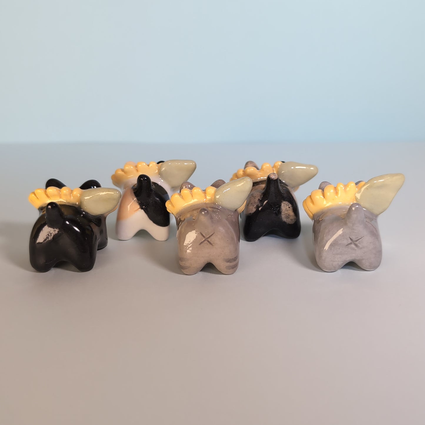 Mini Flower Kitty Cat Ceramic Figurine
