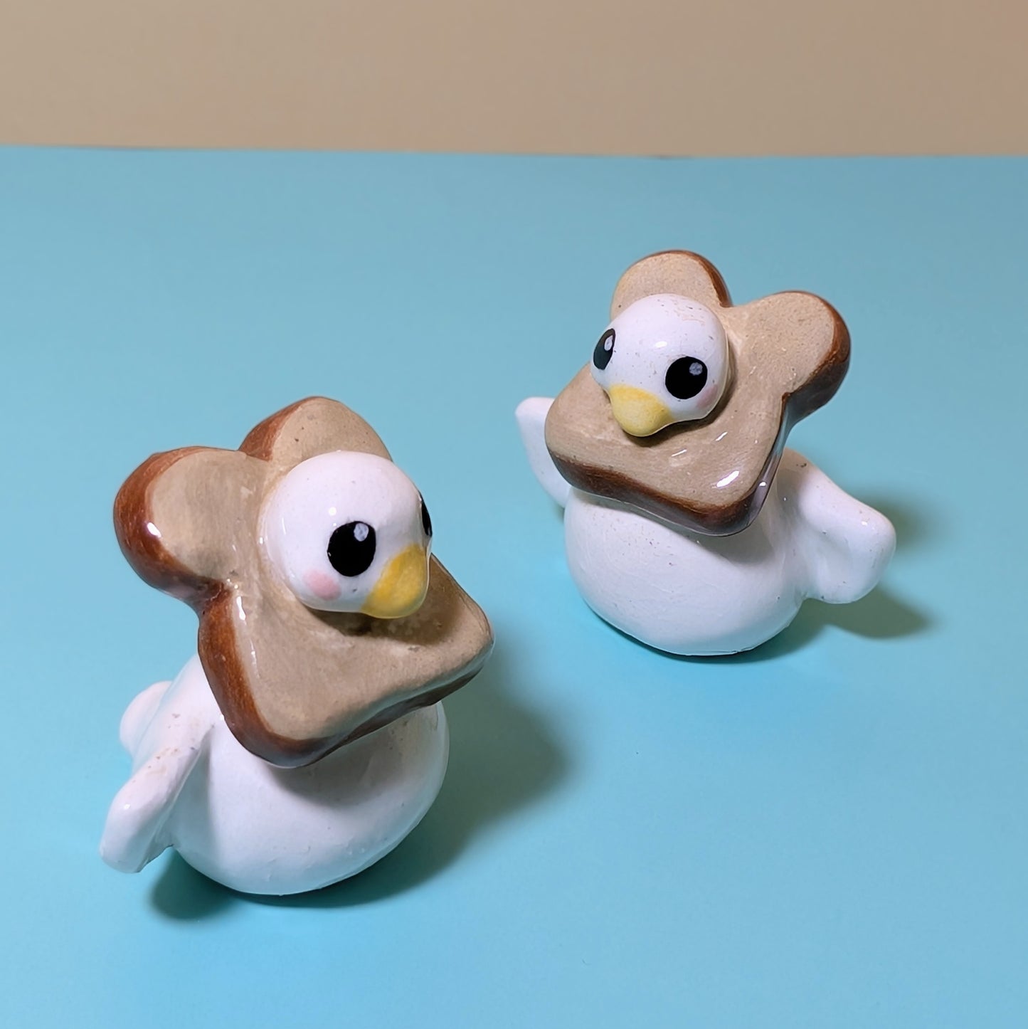 Goose with Bread Cutie Ceramic Figurine