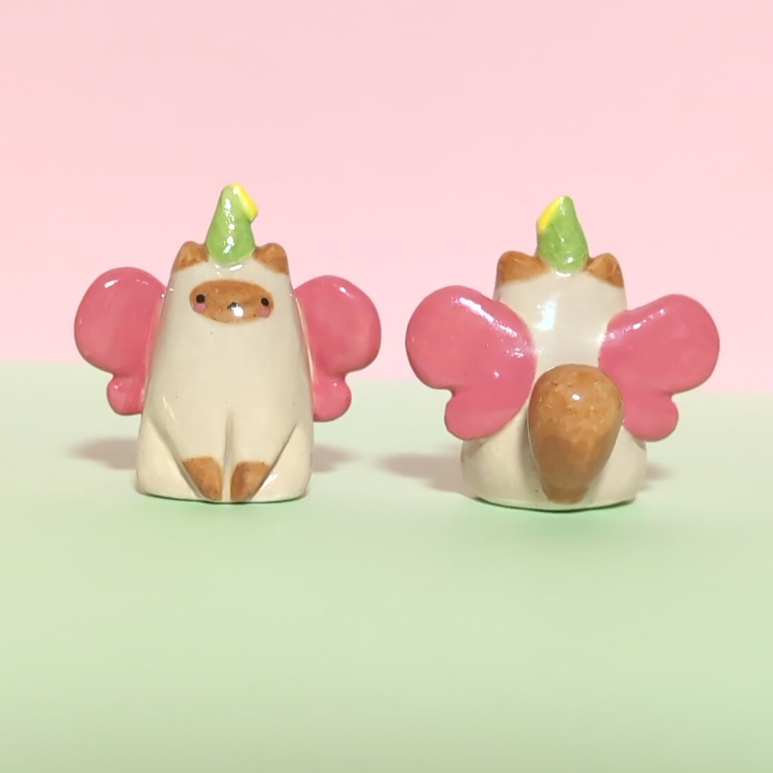 Mini Fairy Princess Puppy & Cat Ceramic Figurines