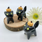Pumpkin Kitty Ceramic Figurine