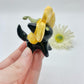 Flower Kitty Ceramic Figurine- Black Cat