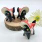 Mushroom Kitty Ceramic Figurine- Black Cat