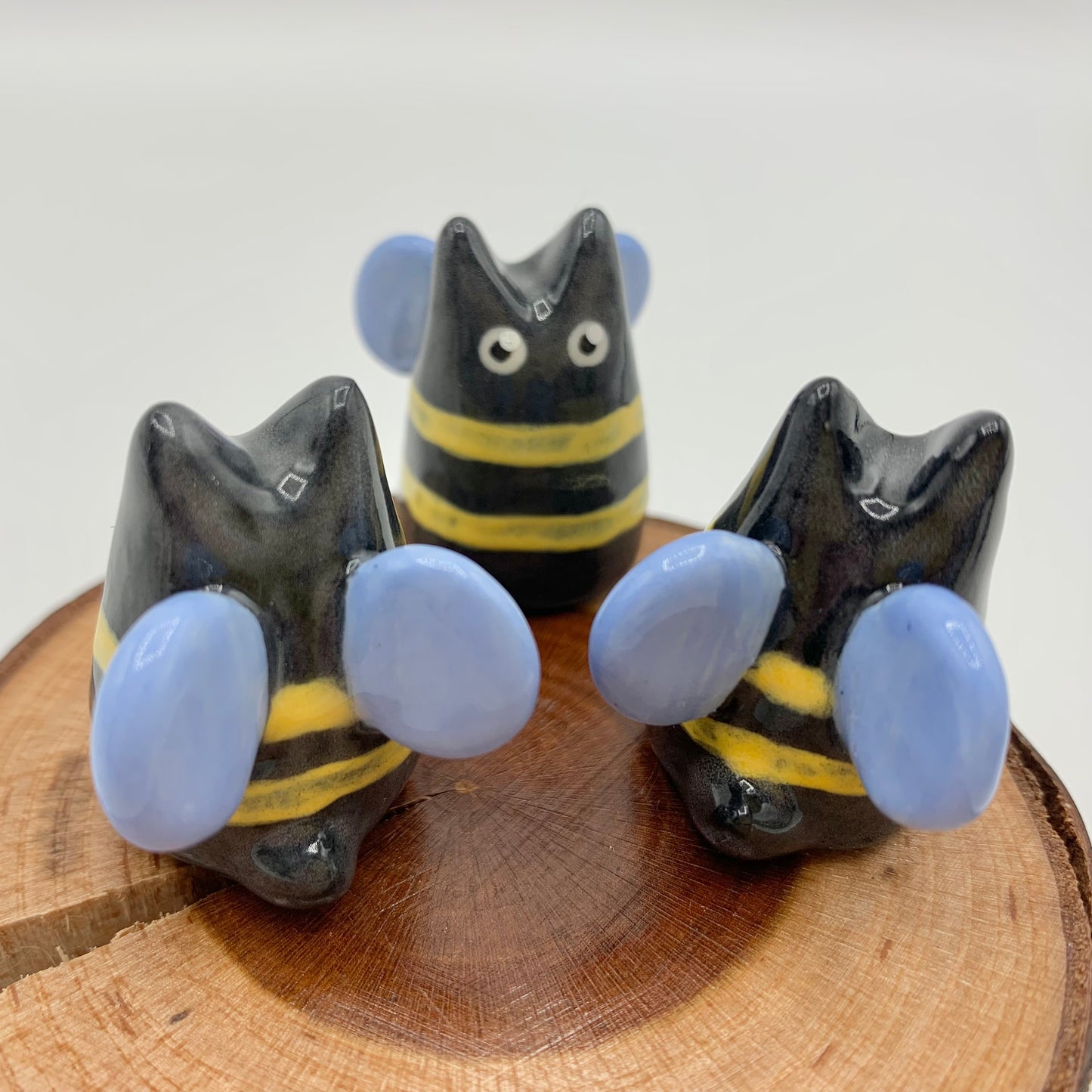 Mini Bumblebee Kitty Ceramic Figurine