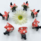 Mushroom Kitty Ceramic Figurine- Black Cat