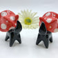 Mushroom Kitty Ceramic Figurine- Black Cat