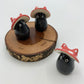 Mini Mushroom Kitty Ceramic Figurine