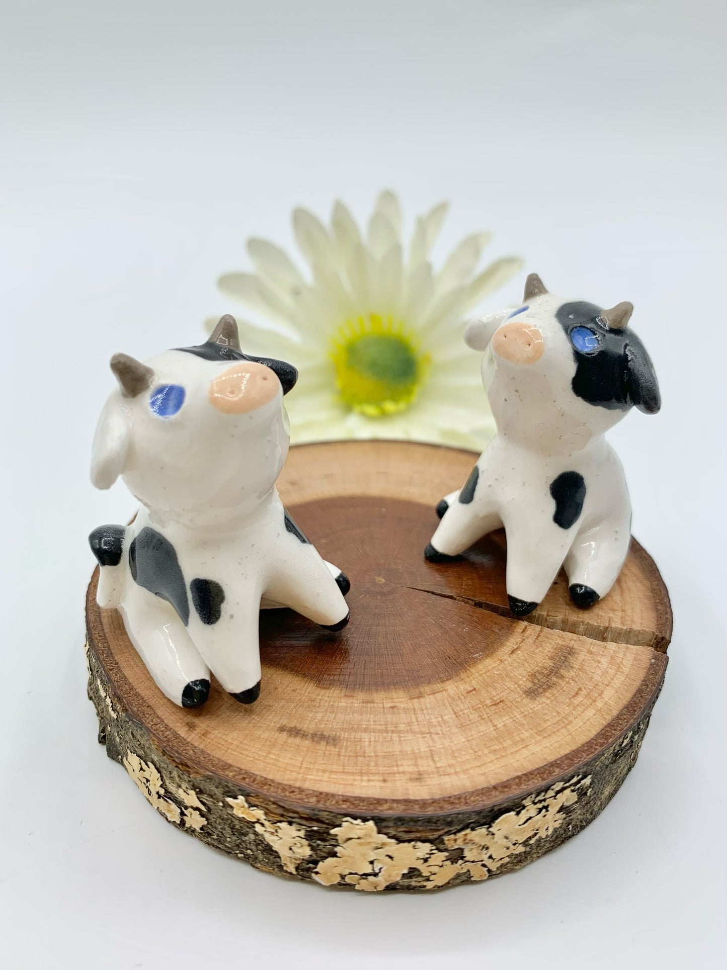 Ceramic Cow Figurine Sitting