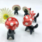 Mushroom Kitty Ceramic Figurine- Black Cat