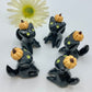 Pumpkin Kitty Ceramic Figurine- Sitting Cat