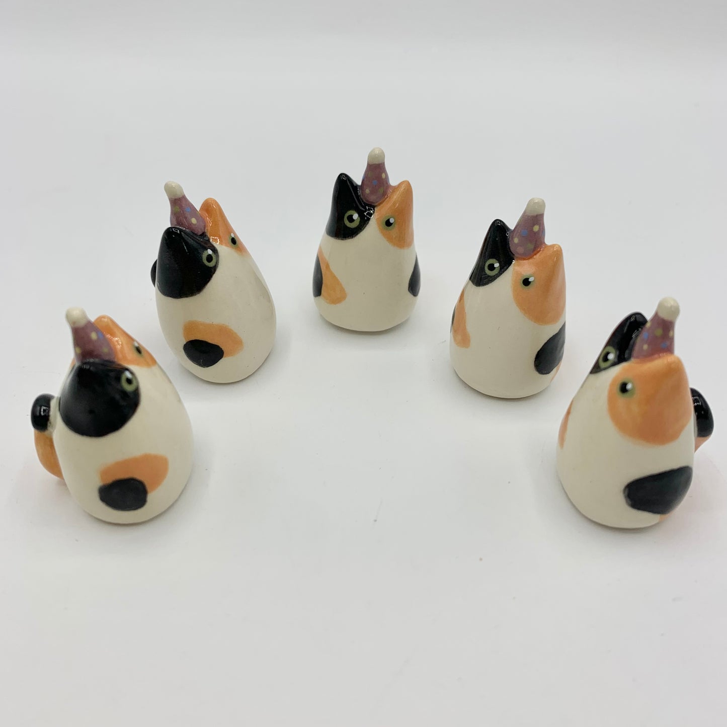 Mini Birthday Kitty Ceramic Figurine