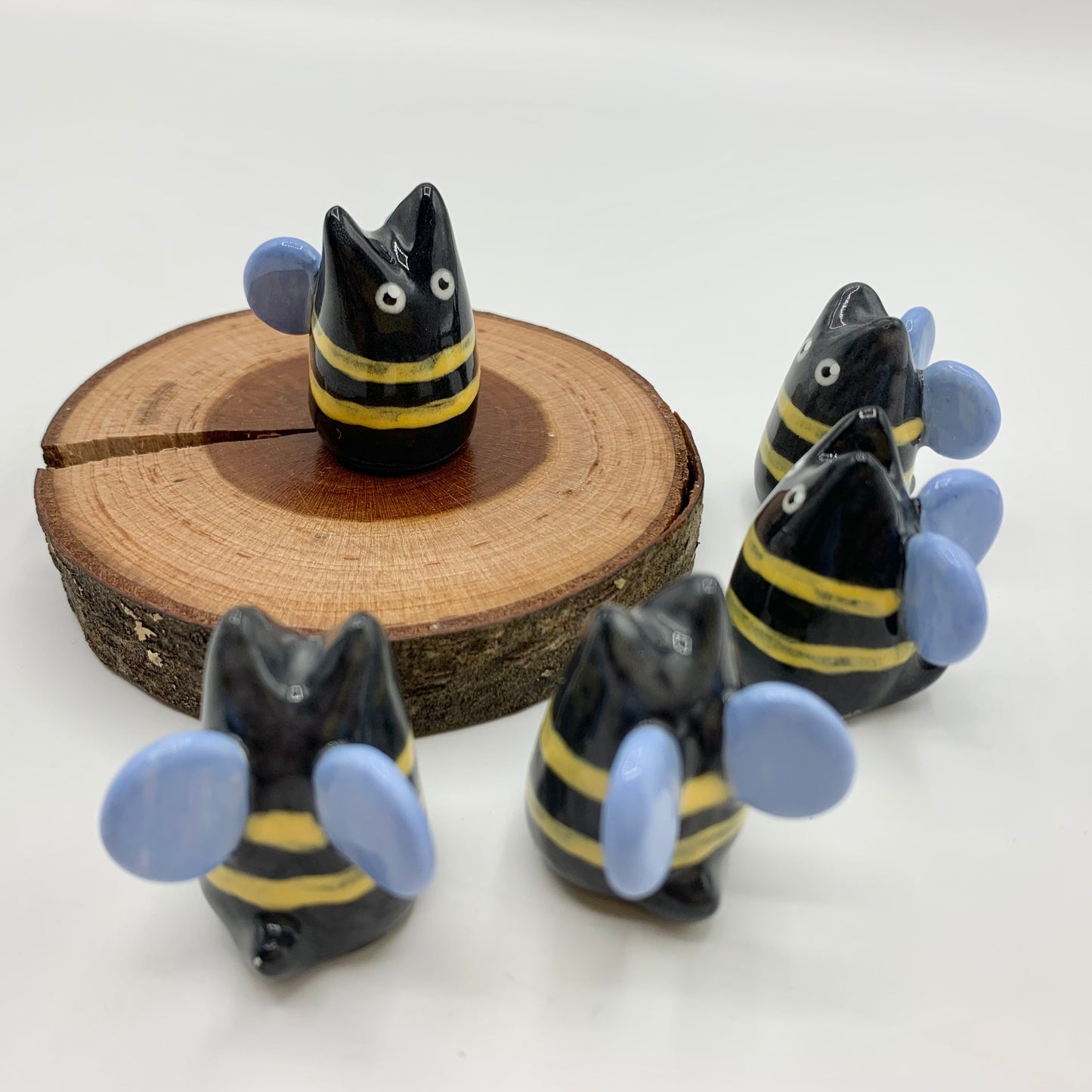 Mini Bumblebee Kitty Ceramic Figurine