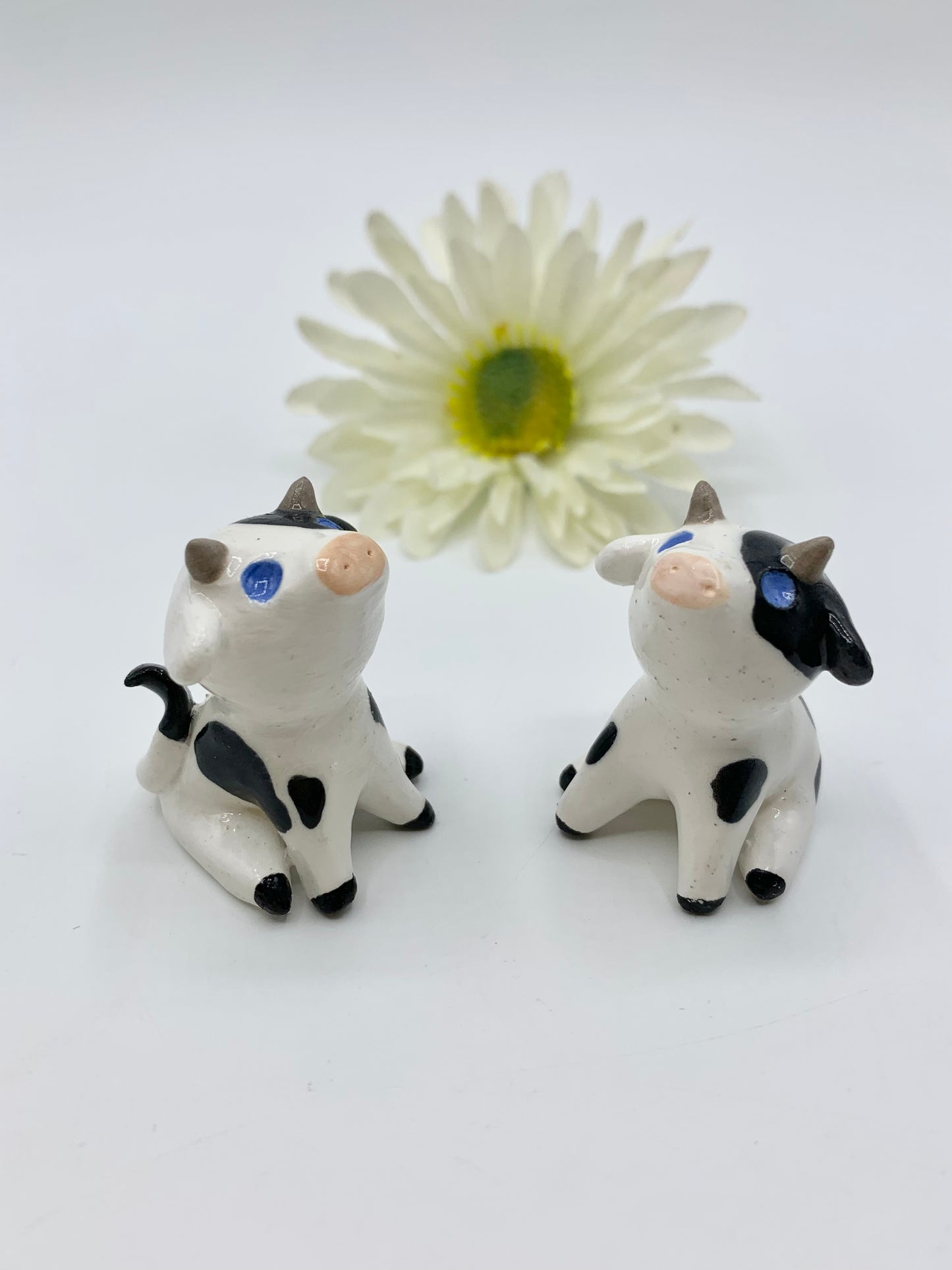 Ceramic Cow Figurine Sitting