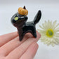 Pumpkin Kitty Ceramic Figurine