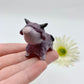 “Purple People Eater” Ceramic Highland Cow Figurine