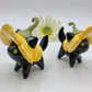 Flower Kitty Ceramic Figurine- Black Cat