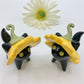 Flower Kitty Ceramic Figurine- Black Cat