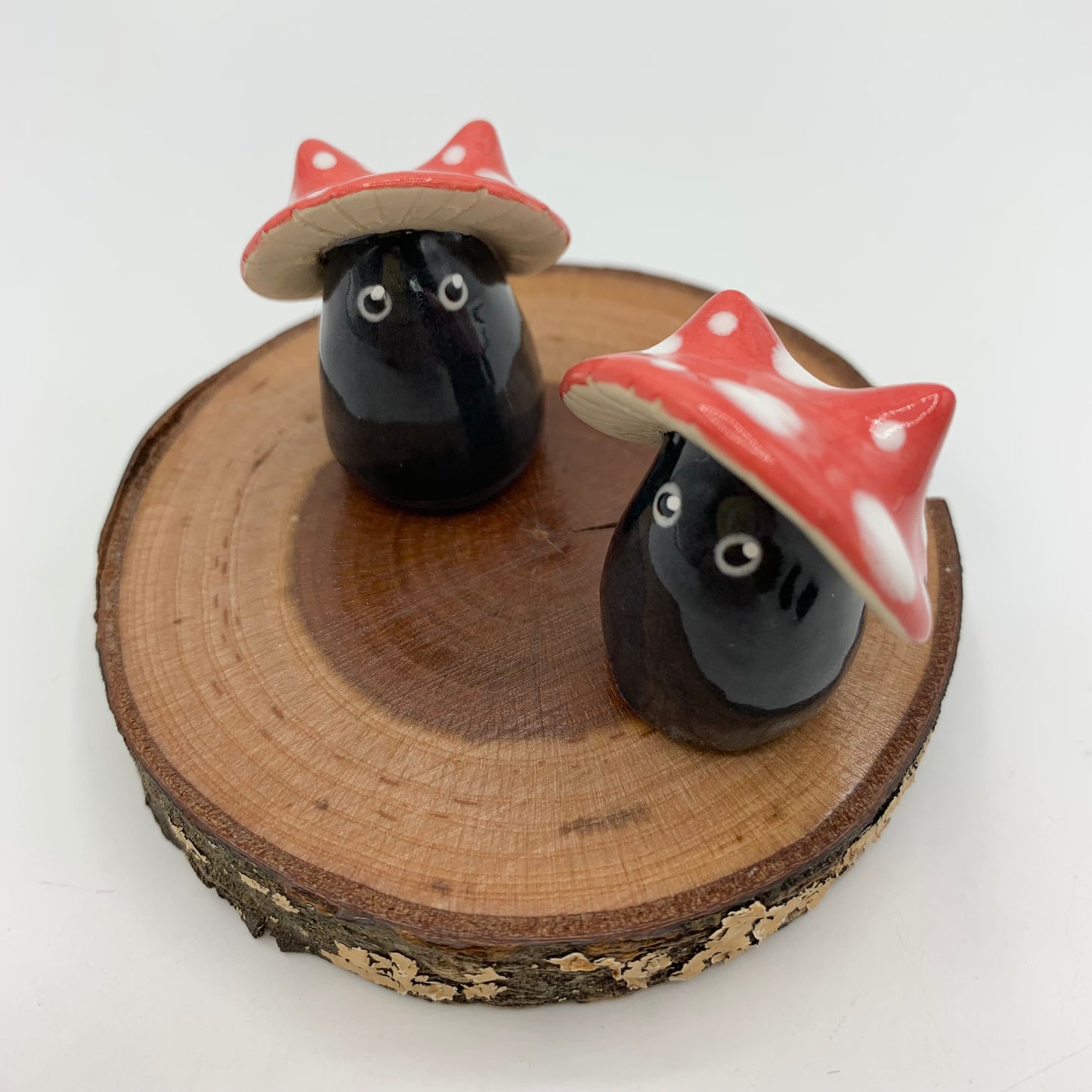 Mini Mushroom Kitty Ceramic Figurine