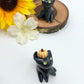 Pumpkin Kitty Ceramic Figurine- Sitting Cat